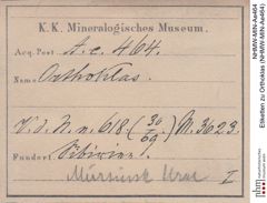 Etiketten zu Orthoklas (NHMW-MIN-Ae464)